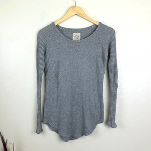 Chaser Longsleeves Pullover Henley Tee Small Gray